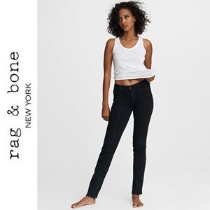 Cate Mid-Rise Flare - Black Bird. Slim Fit Light Acid Indigo Jean